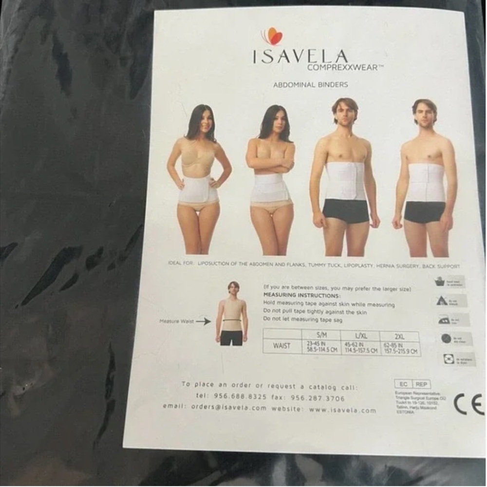 147. ISAVELA Comprexxwear Abdominal Binders SBAB04-LG/XL-BL Size LG/XL Black NEW
